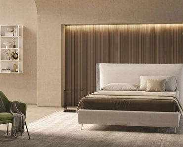 Letto contenitore con testiera imbottita Emma di Ergogreen