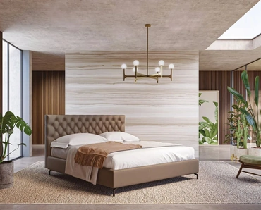 Letto in pelle con testiera capitonné Carlotta di Ergogreen