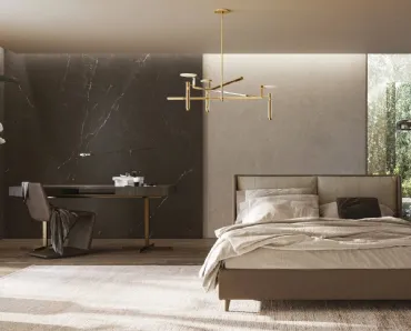 Letto contenitore con testiera imbottita Greta di Ergogreen