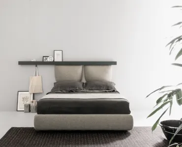Letto in tessuto imbottito Groove Zip di Caccaro