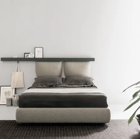 Letto in tessuto imbottito Groove Zip di Caccaro