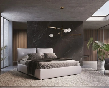 Letto contenitore con testiera imbottita Isabelle di Ergogreen