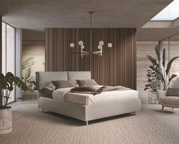 Letto contenitore con testiera imbottita Jaqueline di Ergogreen