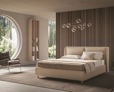 Letto contenitore con testiera imbottita Laila di Ergogreen