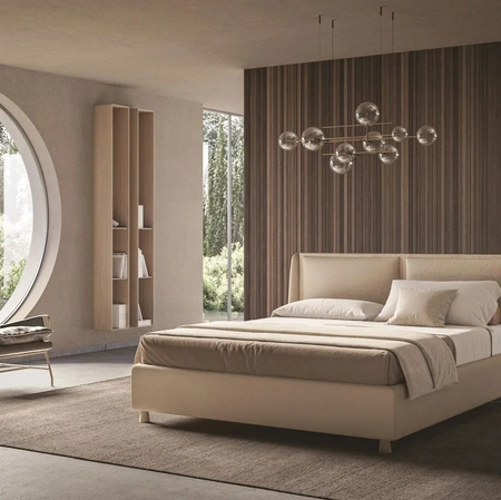 Letto contenitore con testiera imbottita Laila di Ergogreen