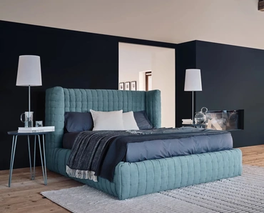 Letto in tessuto imbottito Nest di Gervasoni