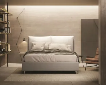 Letto contenitore con testiera imbottita Nora di Ergogreen