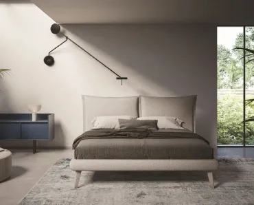 Letto moderno in tessuto con testiera Patricia di Ergogreen