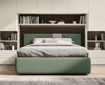 Letto matrimoniale in tessuto Pentagramma di Spagnol Mobili