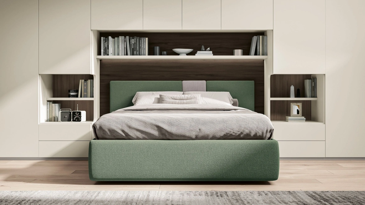 Letto matrimoniale in tessuto Pentagramma di Spagnol Mobili