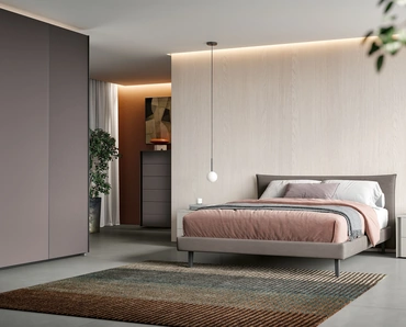 Letto matrimoniale con testiera Step di Spagnol Mobili