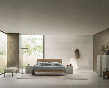 Letto matrimoniale in legno Teo 2 di Alf Da Frè