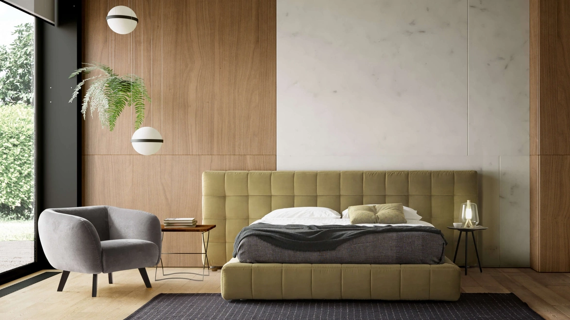 Letto con testiera Terence XL di Valentini