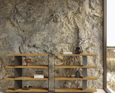 Libreria Graft Metal in legno e metallo di Nature Design