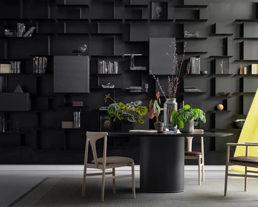 Libreria componibile Avenue 03 in metallo verniciato e rovere nero di Md House