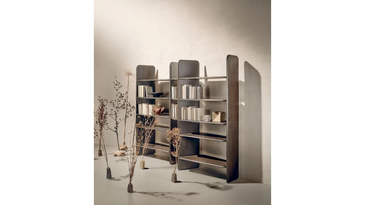 Libreria Nook in legno di frassino moka di Nature Design