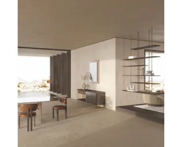 Libreria sospesa Random in legno e metallo di Nature Design