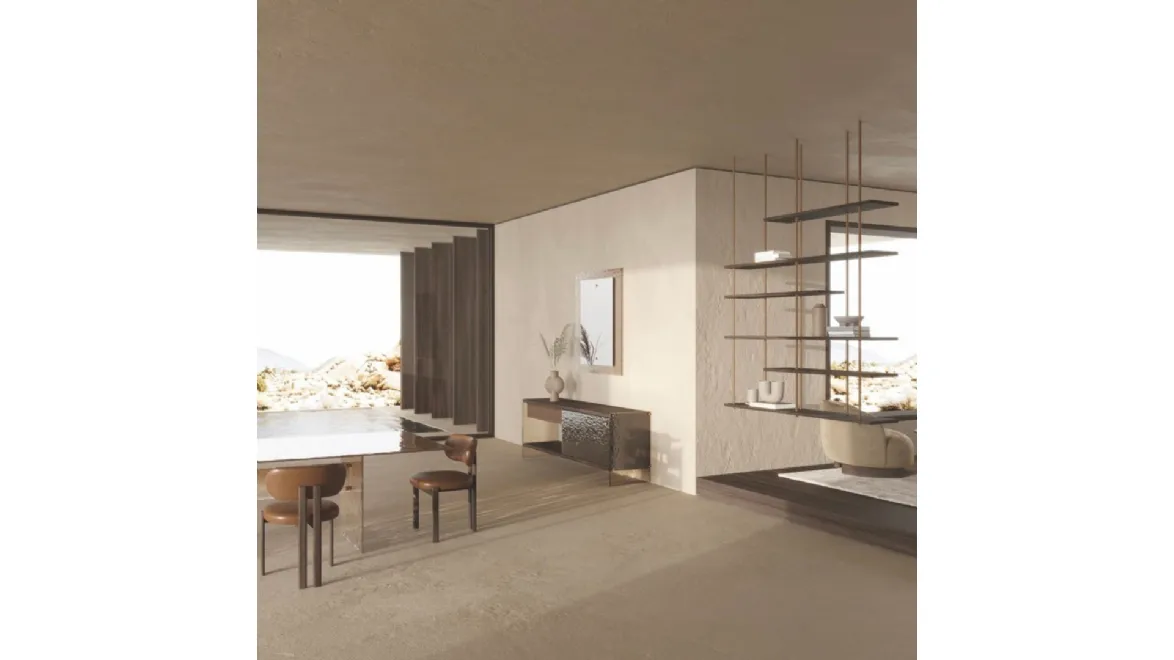 Libreria sospesa Random in legno e metallo di Nature Design