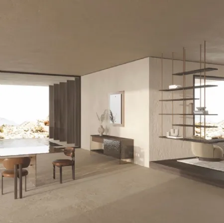 Libreria sospesa Random in legno e metallo di Nature Design