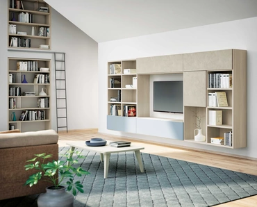 Libreria sospesa Vega Day Touch Madreperla di Spagnol Mobili