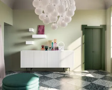 Madia Aero in laccato opaco finitura Velvet con motivo ondulato di Capo d'Opera