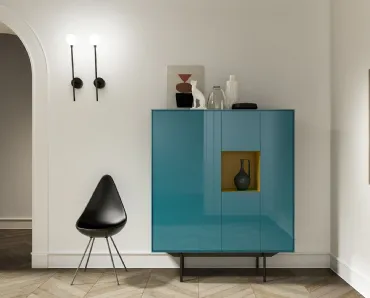 Madia Alta Ateneo in laccato lucido di Capo d'Opera