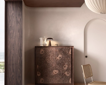 Madia Privacy finitura Rame Vintage con decoro floreale di Capo d'Opera