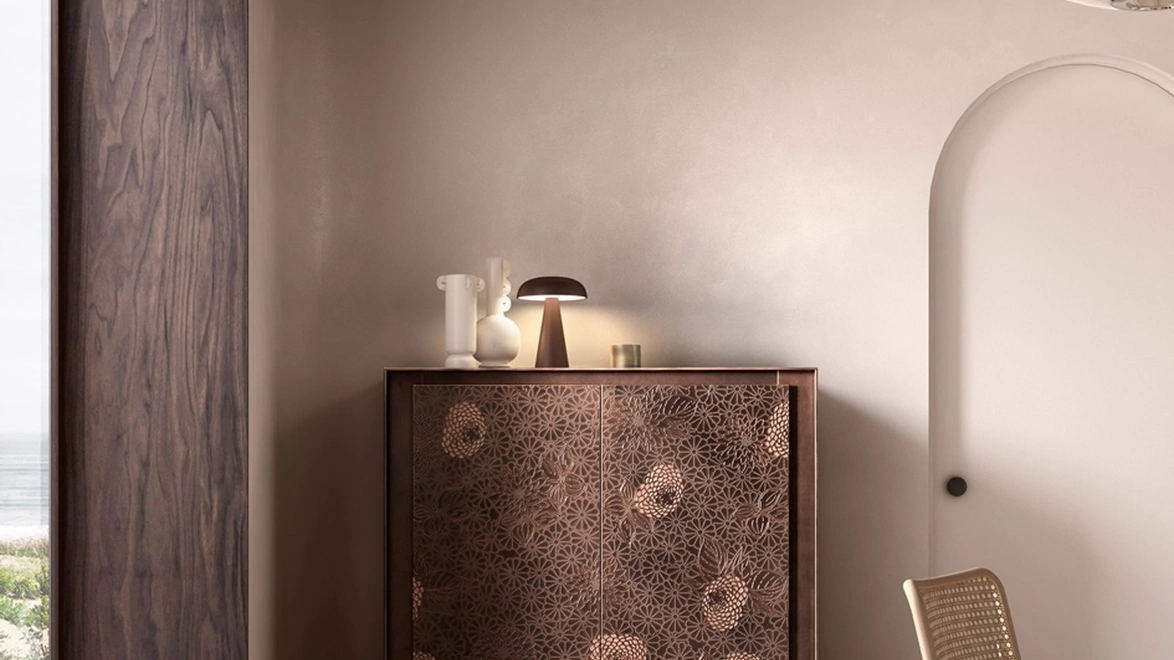 Madia Privacy finitura Rame Vintage con decoro floreale di Capo d'Opera