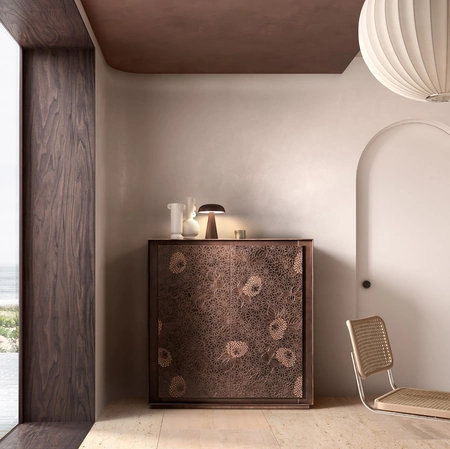 Madia Privacy finitura Rame Vintage con decoro floreale di Capo d'Opera
