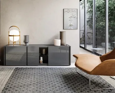 Madia Da-Do Giorno in laccato lucido Piombo di Alf Da Frè