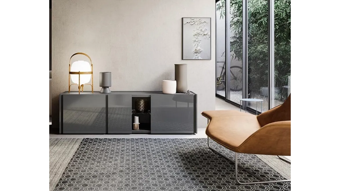 Madia Da-Do Giorno in laccato lucido Piombo di Alf Da Frè