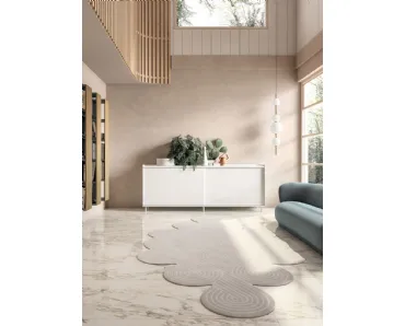 Madia Flyer con ante scorrevoli in laccato opaco Bianco di Capo d'Opera