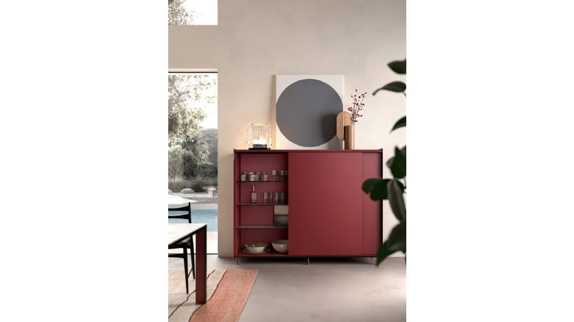 Madia Alta Flyer in laccato opaco Bordeaux di Capo d'Opera