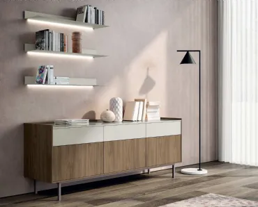 Madia Riser in melaminico e laccato opaco di Spagnol Mobili