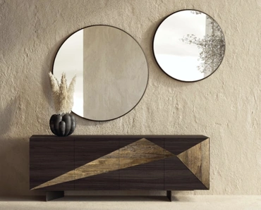 Madia in legno di Rovere Moka con inserto in legno secolare Slice di Nature Design
