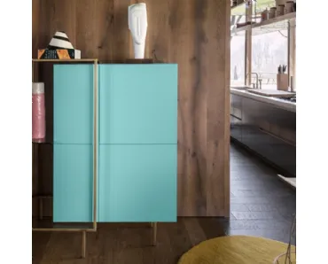 Madia Alta in laccato opaco e struttura in metallo patinato bronzo Zoom di Mogg