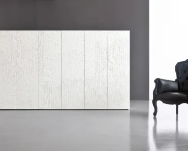 Madia monolitica Zurich in laccato Bianco con intarsi di Capo d'Opera