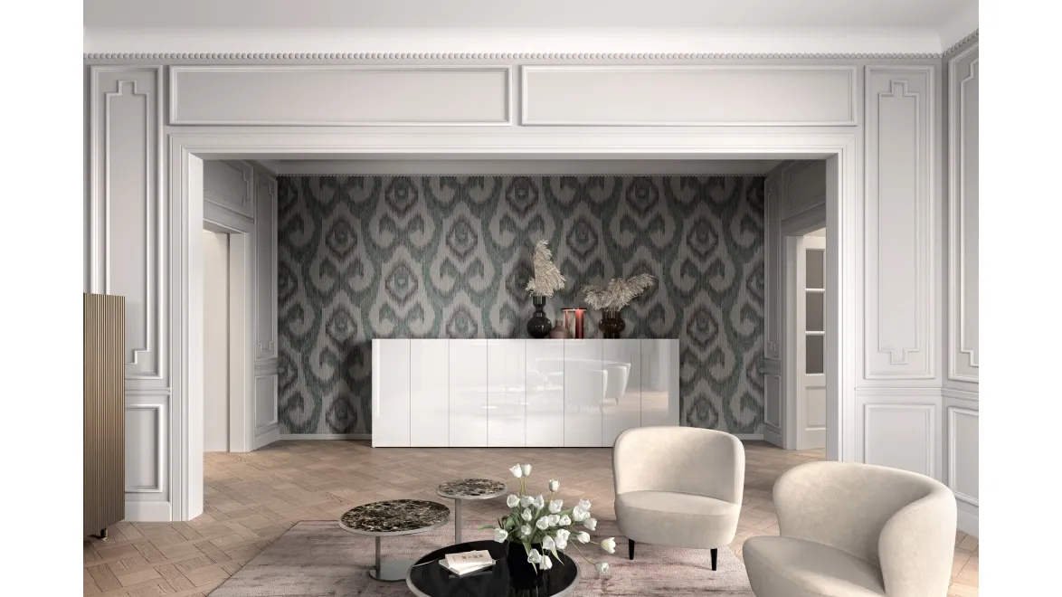 Madia Zurich in laccato Bianco lucido di Capo d'Opera