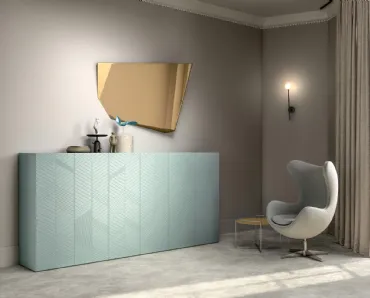 Madia Zurich in laccato opaco con incisioni 3D Galles di Capo d'Opera