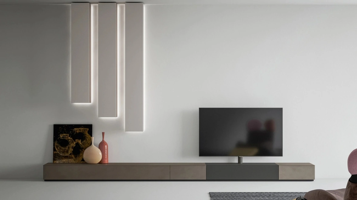 Mobile Porta Tv con Pilastri da soffitto di Caccaro