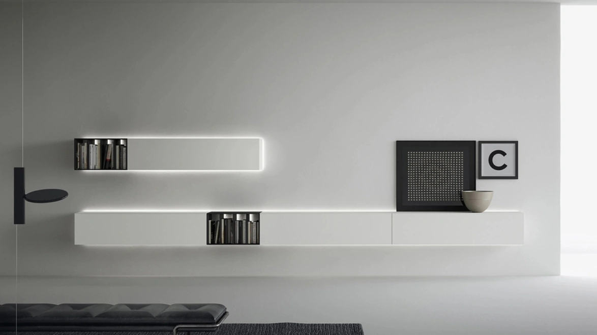 Mobile Contenitore sospeso con librerie di Caccaro