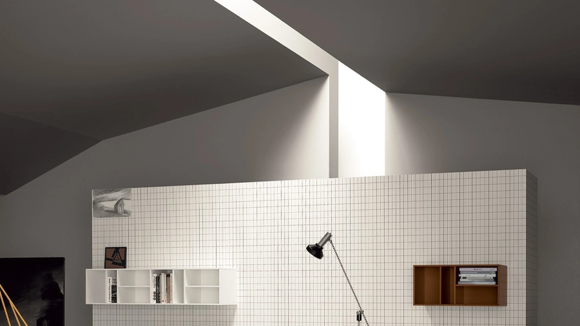 Parete Attrezzata in laccato opaco e noce All Day 04 di Md House