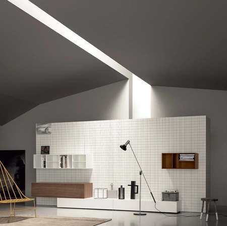 Parete Attrezzata in laccato opaco e noce All Day 04 di Md House