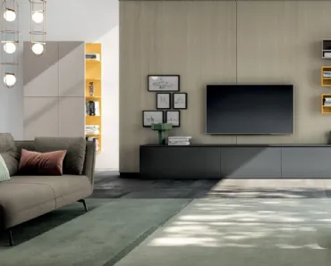 Parete Attrezzata Living 820 in laccato opaco di Spagnol Mobili