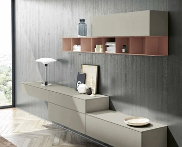 Parete Attrezzata Living 841 in laccato opaco di Spagnol Mobili