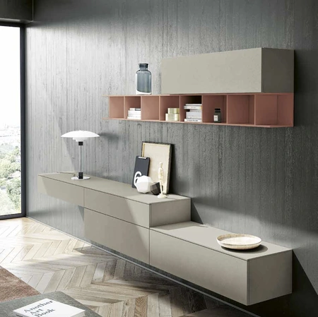 Parete Attrezzata Living 841 in laccato opaco di Spagnol Mobili