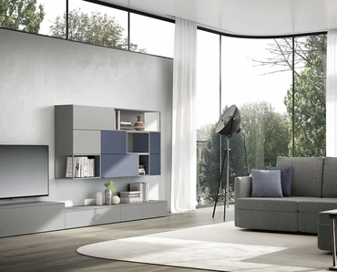Parete Attrezzata Living 842 in laccato opaco di Spagnol Mobili