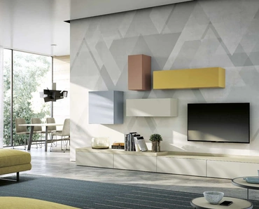 Parete Attrezzata Living 846 in laccato opaco di Spagnol Mobili