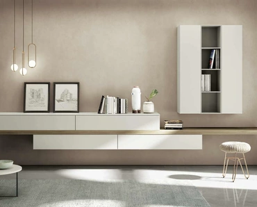 Parete Attrezzata sospesa Living 848 in laccato opaco di Spagnol Mobili