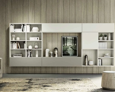 Parete Attrezzata sospesa Living 855 in laccato opaco di Spagnol Mobili